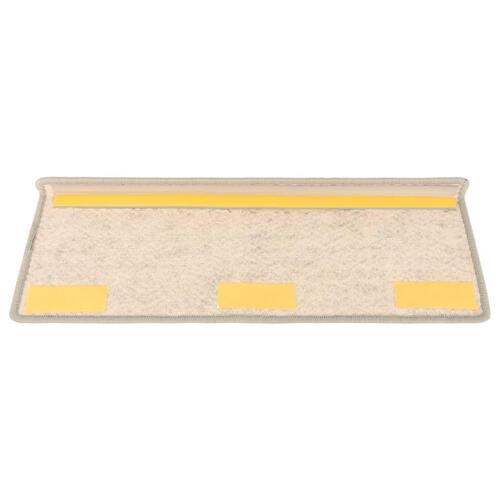 Selvklæbende trappemåtter 15 stk. 65x21x4 cm sisal-look sølv