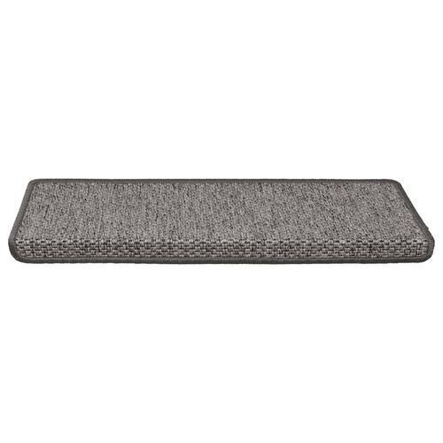 Selvklæbende trappemåtter 15stk. 65x21x4cm sisal-look grå beige