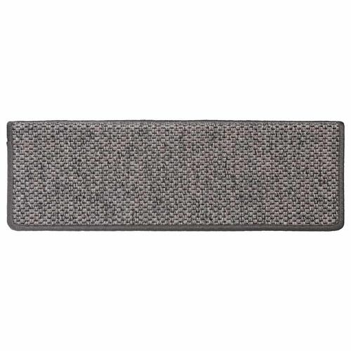 Selvklæbende trappemåtter 15stk. 65x21x4cm sisal-look grå beige