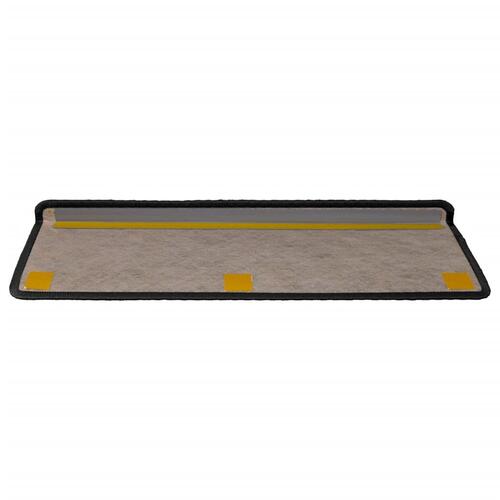 Selvklæbende trappemåtter 15 stk. 65x21x4cm sisal-look antracit