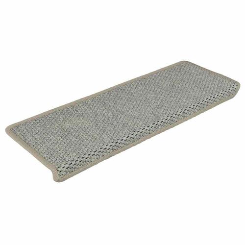 Selvklæbende trappemåtter 15 stk. 65x21x4 cm sisal-look grøn