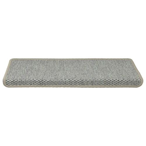 Selvklæbende trappemåtter 15 stk. 65x21x4 cm sisal-look grøn