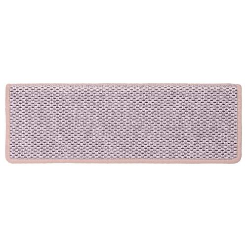 Selvklæbende trappemåtter 15 stk. 65x21x4 cm sisal-look lyserød