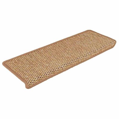 Selvklæbende trappemåtter 15 stk. 65x21x4 cm sisal-look orange