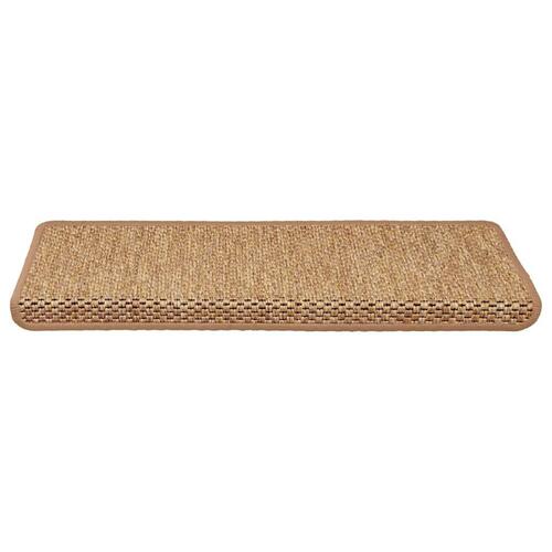 Selvklæbende trappemåtter 15 stk. 65x21x4 cm sisal-look orange