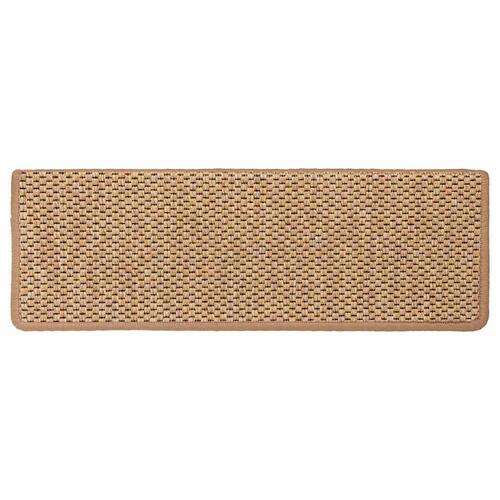 Selvklæbende trappemåtter 15 stk. 65x21x4 cm sisal-look orange