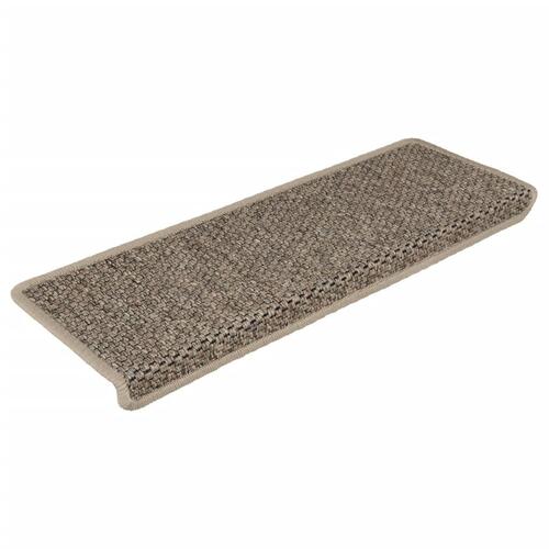 Selvklæbende trappemåtter 15 stk. 65x21x4 cm sisal-look beige