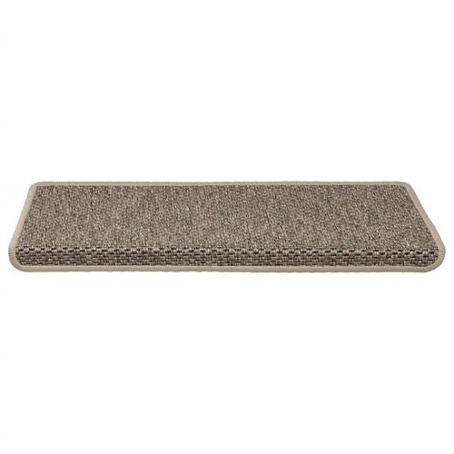 Selvklæbende trappemåtter 15 stk. 65x21x4 cm sisal-look beige