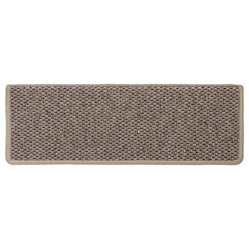 Selvklæbende trappemåtter 15 stk. 65x21x4 cm sisal-look beige