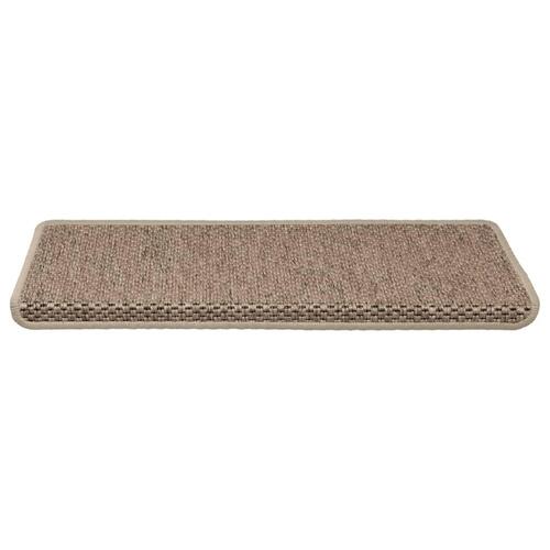 Selvklæbende trappemåtter 15stk. 65x21x4cm sisal-look sandfarve