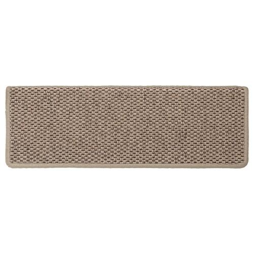 Selvklæbende trappemåtter 15stk. 65x21x4cm sisal-look sandfarve
