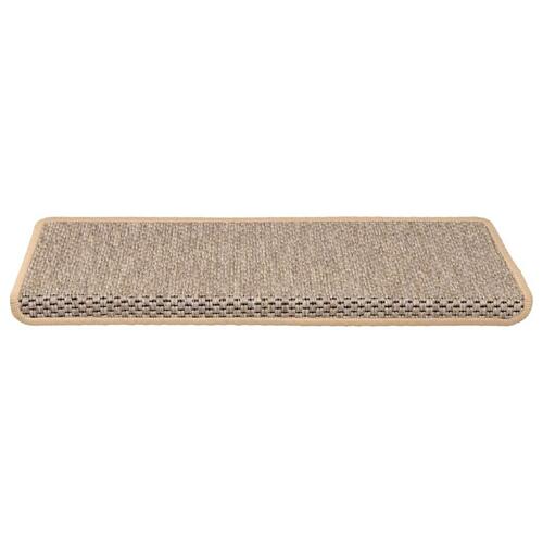 Selvklæbende trappemåtter 15stk. 65x21x4cm sisal-look lys beige