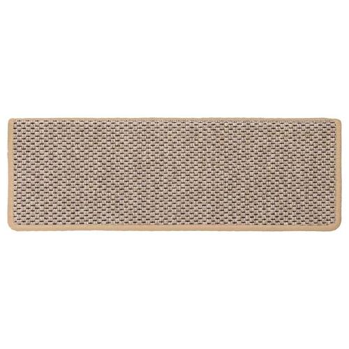 Selvklæbende trappemåtter 15stk. 65x21x4cm sisal-look lys beige