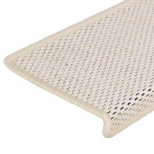 Selvklæbende trappemåtter 15 stk. 65x21x4 cm sisal-look