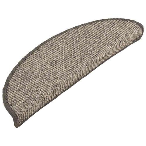 Selvklæbende trappemåtter 15 stk. 56x17x3 cm beige og grå