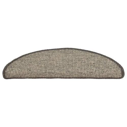 Selvklæbende trappemåtter 15 stk. 56x17x3 cm beige og grå