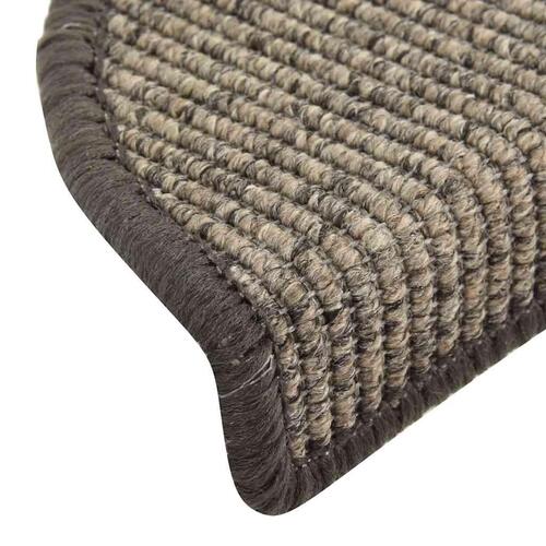 Selvklæbende trappemåtter 15 stk. 56x17x3 cm beige og grå
