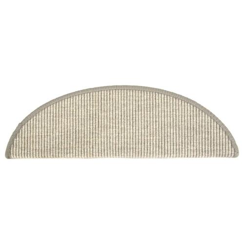 Selvklæbende trappemåtter 15 stk. 56x17x3 cm sølvfarvet