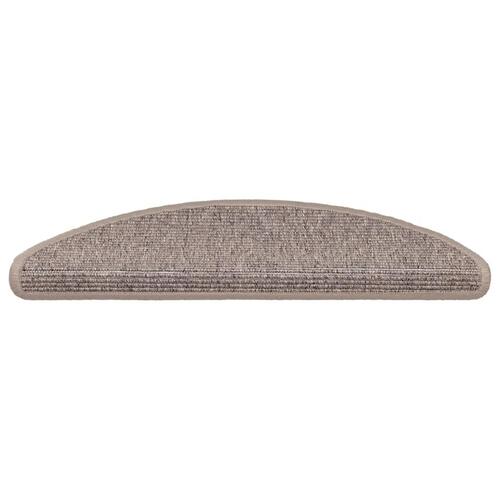Selvklæbende trappemåtter 15 stk. 56x17x3 cm mørk beige