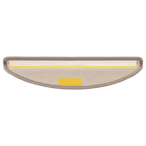 Selvklæbende trappemåtter 15 stk. 56x17x3 cm mørk beige