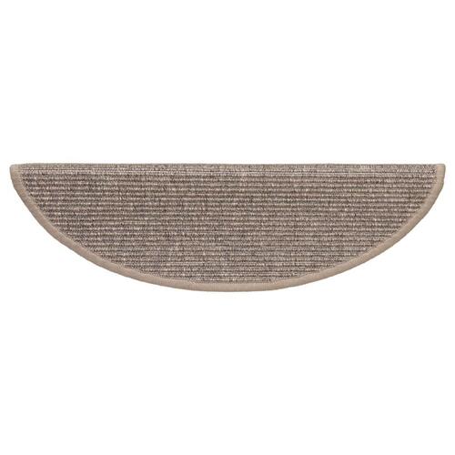 Selvklæbende trappemåtter 15 stk. 56x17x3 cm mørk beige