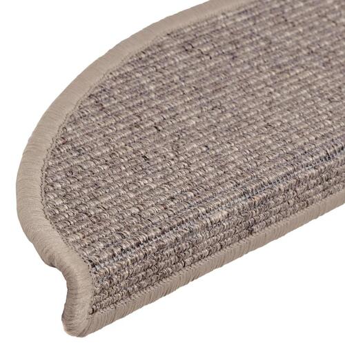 Selvklæbende trappemåtter 15 stk. 56x17x3 cm mørk beige