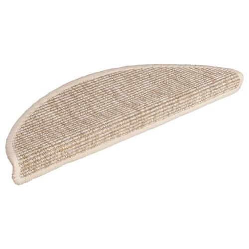 Selvklæbende trappemåtter 15stk. 56x17x3cm sisal-look lys beige