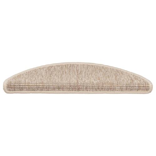 Selvklæbende trappemåtter 15stk. 56x17x3cm sisal-look lys beige