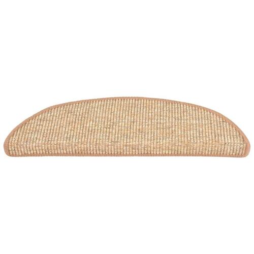 Selvklæbende trappemåtter 15 stk. 56x17x3 cm lys beige