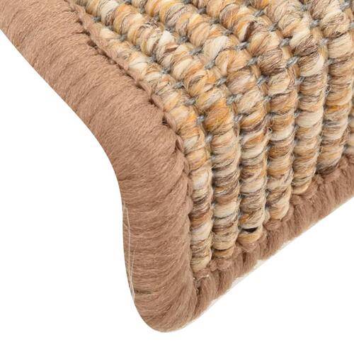 Selvklæbende trappemåtter 15 stk. 56x17x3 cm lys beige