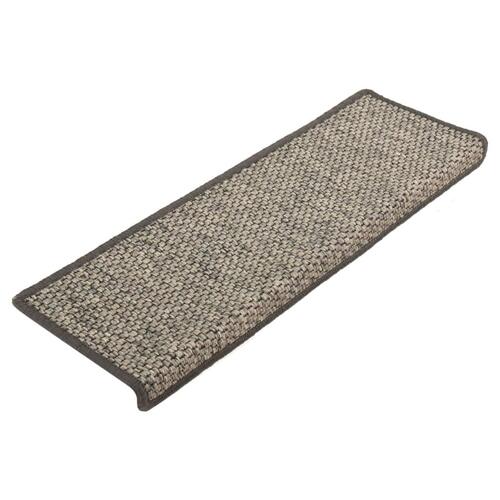 Selvklæbende trappemåtter 15 stk. 65x21x4 cm grå og beige