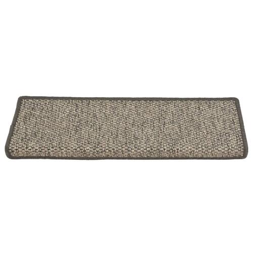 Selvklæbende trappemåtter 15 stk. 65x21x4 cm grå og beige