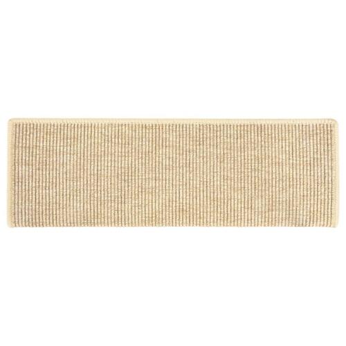 Selvklæbende trappemåtter 15stk. 65x21x4cm sisal-look lys beige