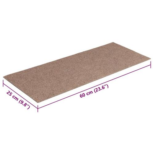 Selvklæbende trappemåtter 15 stk. 60x25 cm lysebrun
