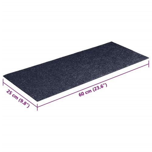 Selvklæbende trappemåtter 15 stk. 60x25 cm rektangulær gråblå