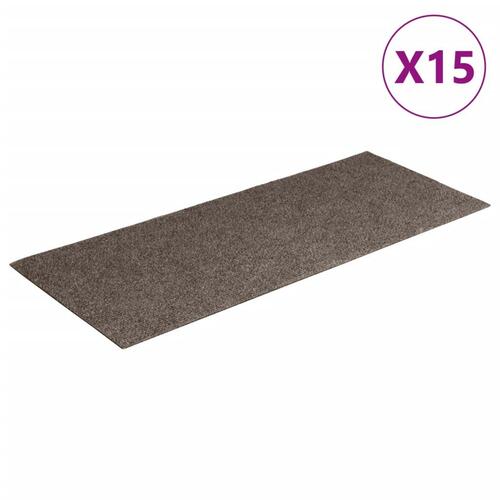 Selvklæbende trappemåtter 15 stk. 60x25 cm cremefarvet