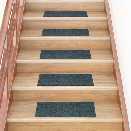 Selvklæbende trappemåtter 15 stk. 60x25 cm rektangulær grøn