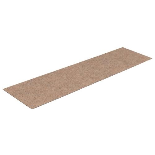 Selvklæbende trappemåtter 15 stk. 76x20 cm rektangulær lysebrun