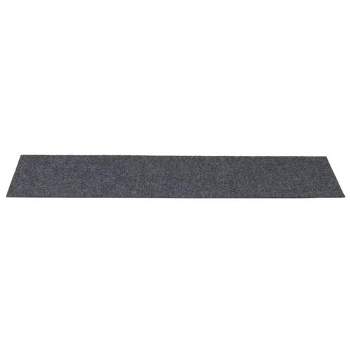 Selvklæbende trappemåtter 15 stk. 76x20 cm rektangulær lysegrå