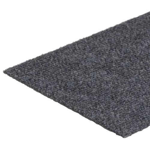 Selvklæbende trappemåtter 15 stk. 76x20 cm rektangulær lysegrå