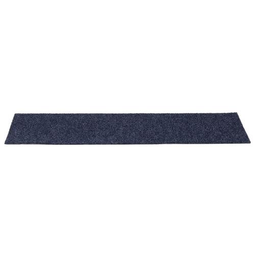Selvklæbende trappemåtter 15 stk. 76x20 cm rektangulær gråblå
