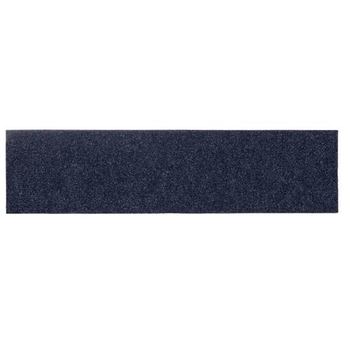 Selvklæbende trappemåtter 15 stk. 76x20 cm rektangulær gråblå