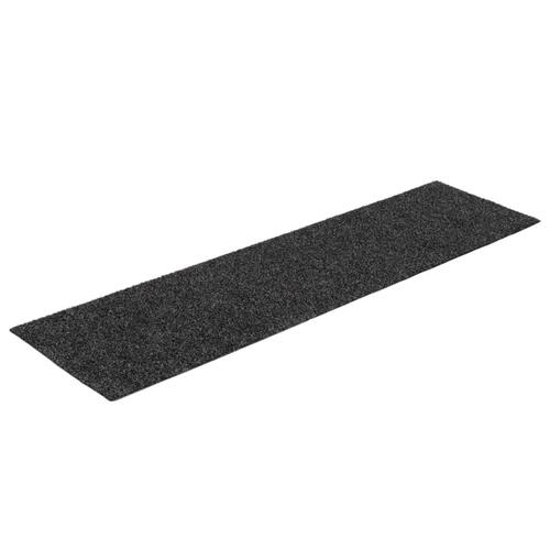 Selvklæbende trappemåtter 15 stk. 76x20 cm rektangulær antracit