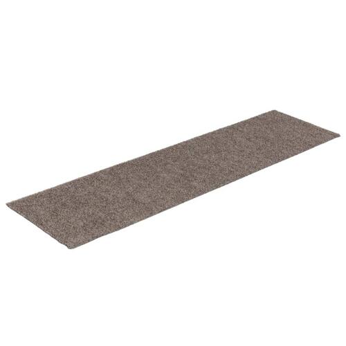 Selvklæbende trappemåtter 15 stk. 76x20 cm rektangulær creme