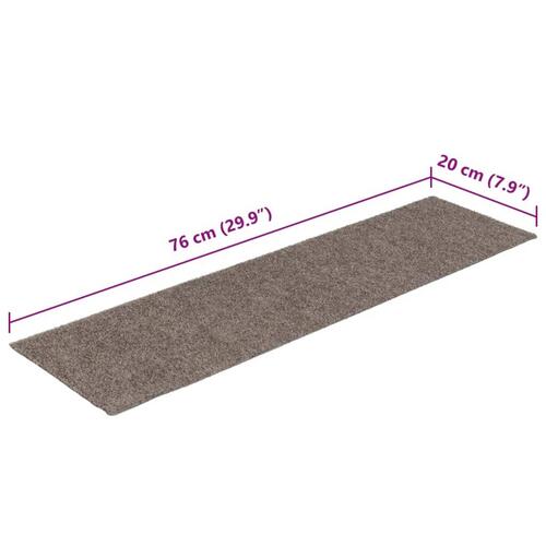 Selvklæbende trappemåtter 15 stk. 76x20 cm rektangulær creme