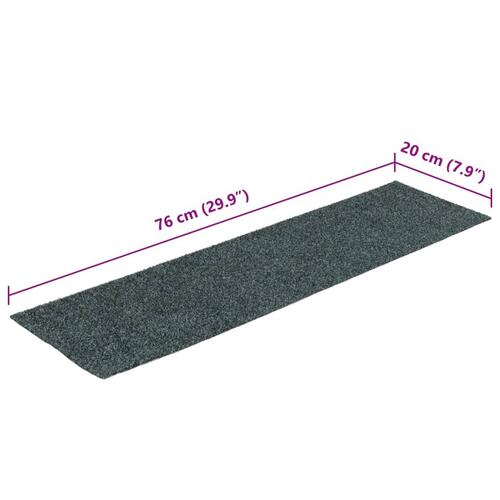 Selvklæbende trappemåtter 15 stk. 76x20 cm rektangulær grøn