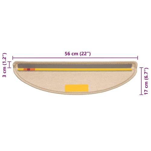 Selvklæbende trappemåtter 30 stk. 56x17x3 cm sisal-look beige