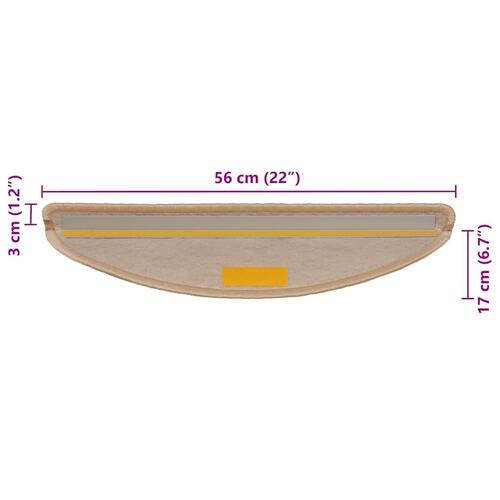 Selvklæbende trappemåtter 30stk. 56x17x3cm sisal-look lys beige