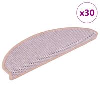 Selvklæbende trappemåtter 30stk. 65x21x4cm sisal-look lyserød
