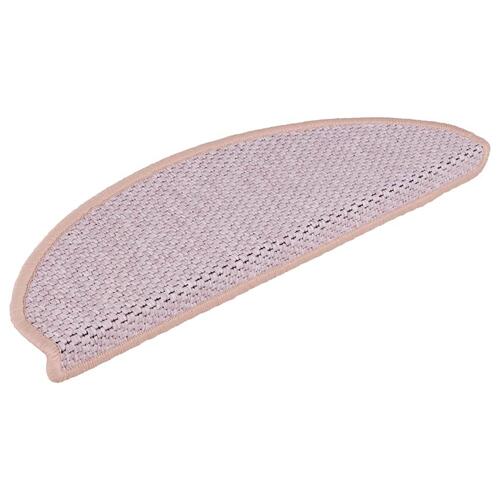 Selvklæbende trappemåtter 30stk. 65x21x4cm sisal-look lyserød